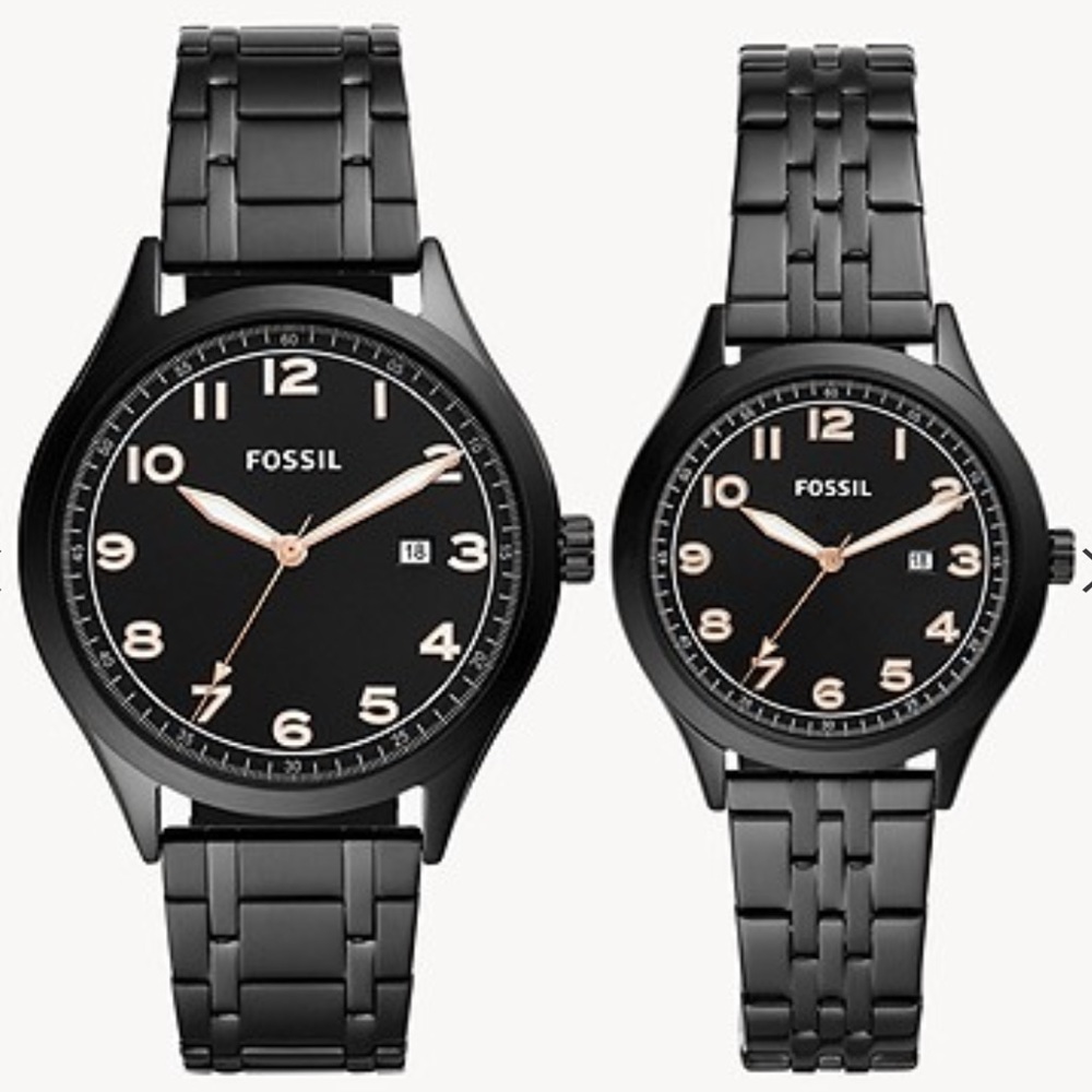 Wylie Three-Hand Black Stainless Steel Watch (Hers only)
